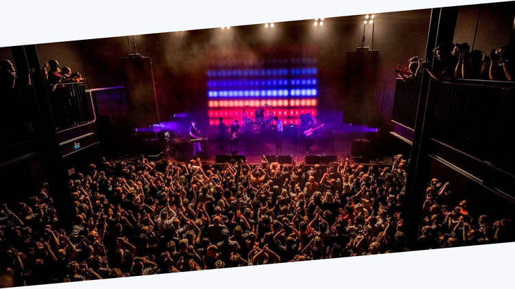 Packed music venue in the Netherlands