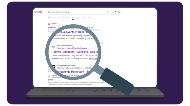 Google SEO performance for upcoming events in Rotterdam