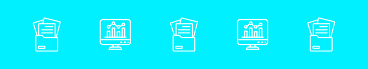 Data and collecting icons divider that signifies the question: