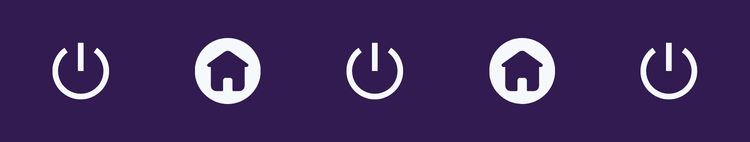 home icon with power icon bar