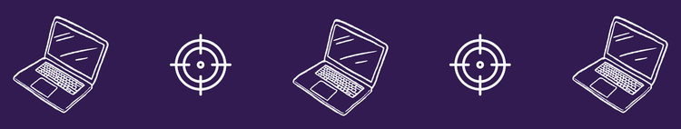 Laptop icon with target icon bar