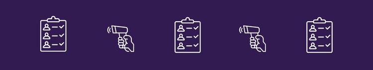 guest list icon and scanner icon